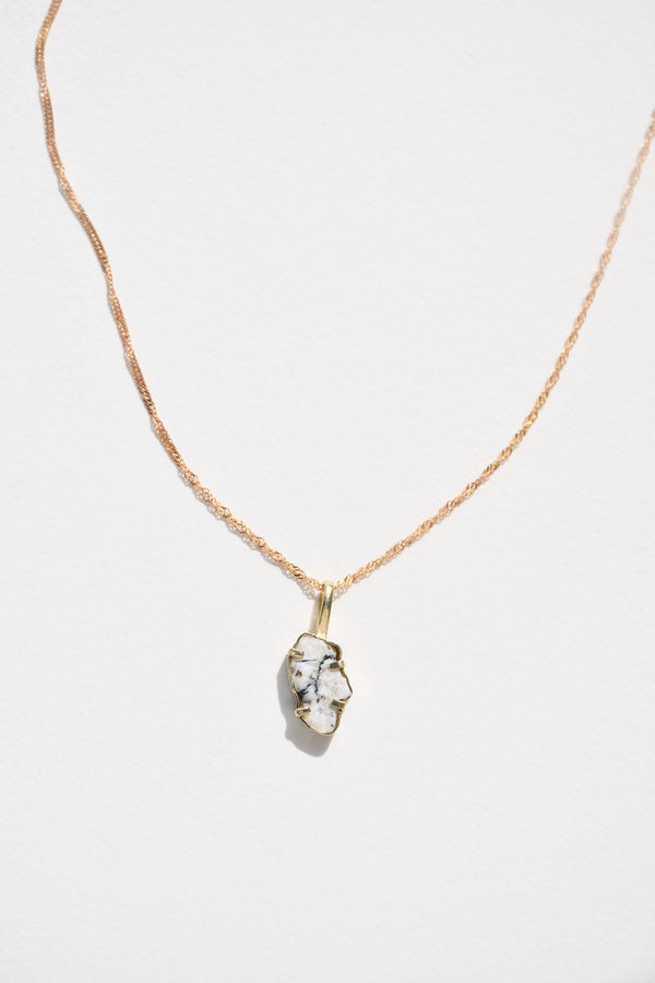 9k MER MARBLE PENDANT NECKLACE
