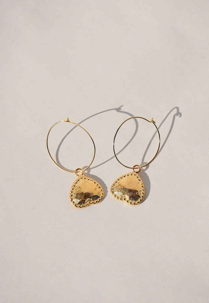 AMOR HEART HOOP EARRINGS