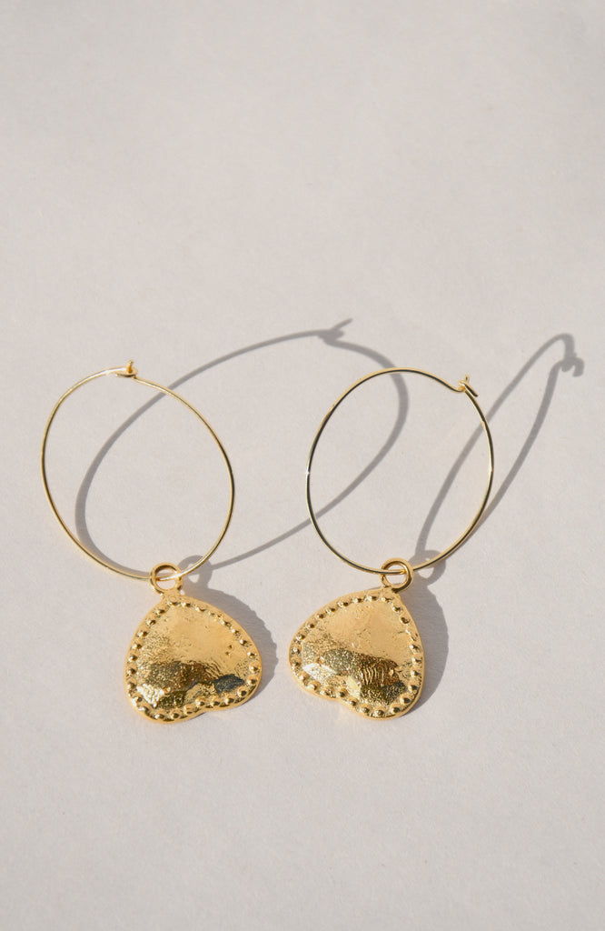 AMOR HEART HOOP EARRINGS