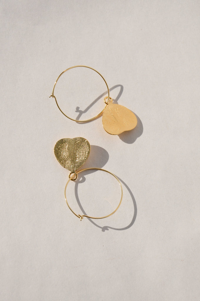 AMOR HEART HOOP EARRINGS
