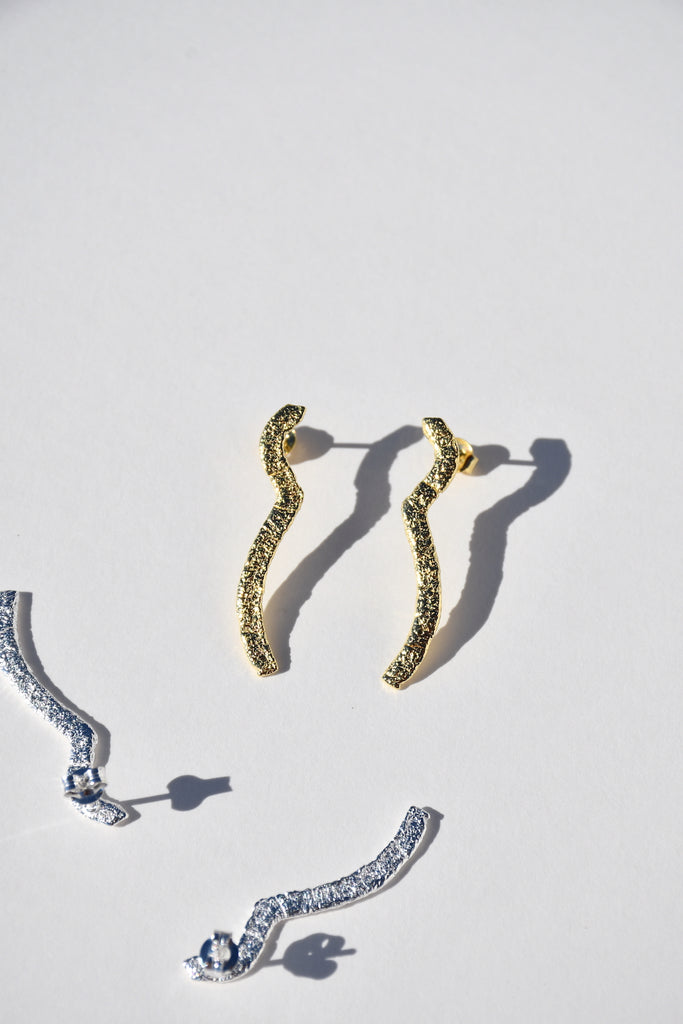 GOLD SQUIGGLE EARRINGS