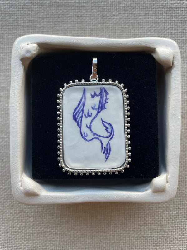 Avé Maria XL Rectangular Pendant - Mermaid Tail