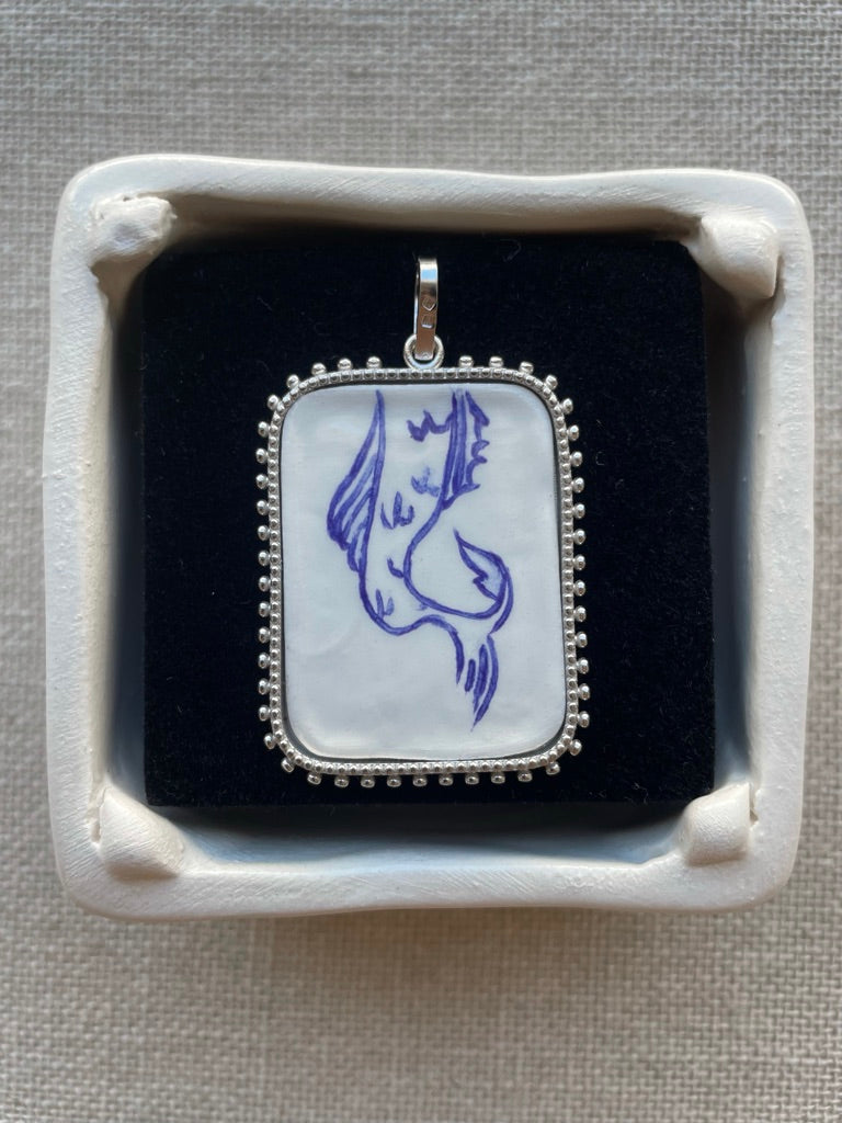 Avé Maria XL Rectangular Pendant - Mermaid Tail