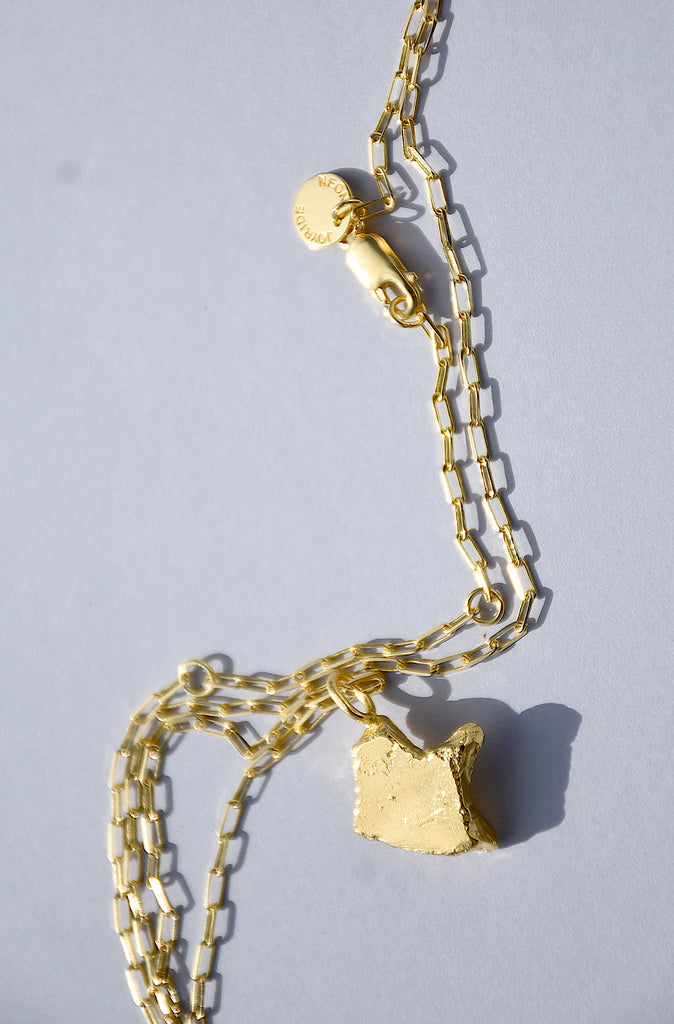GOLD NUGGET CROSS NECKLACE
