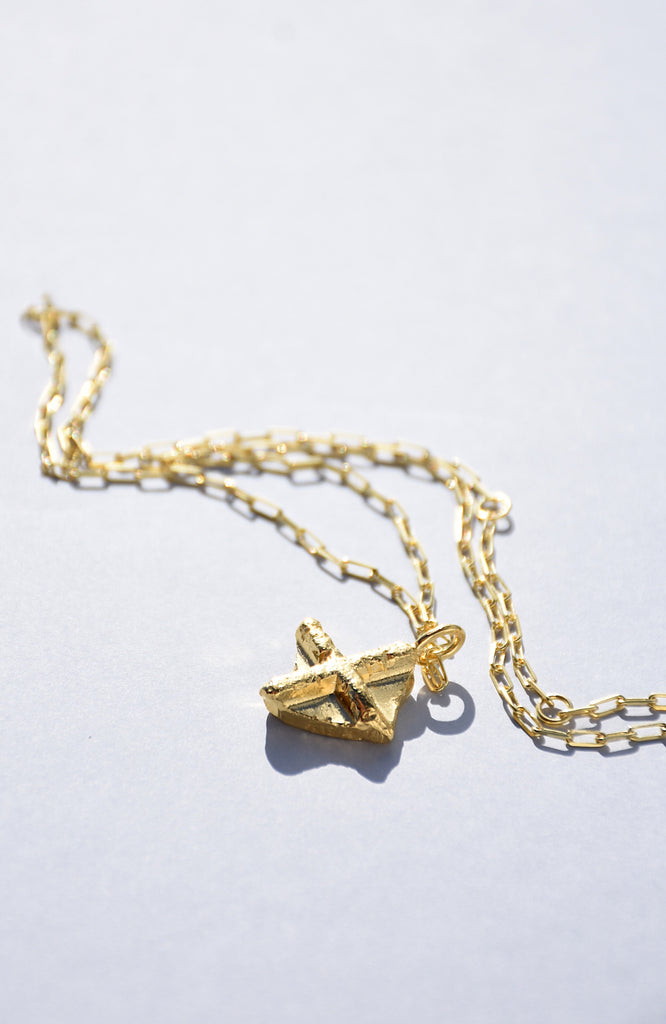 GOLD NUGGET CROSS NECKLACE